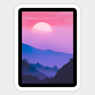 Pink Sunset Sticker